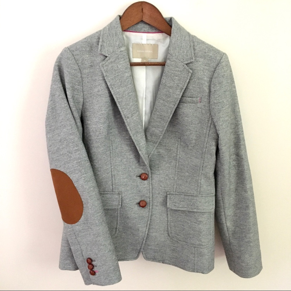 Banana Republic Gray Wool Blend Blazer, Size 12